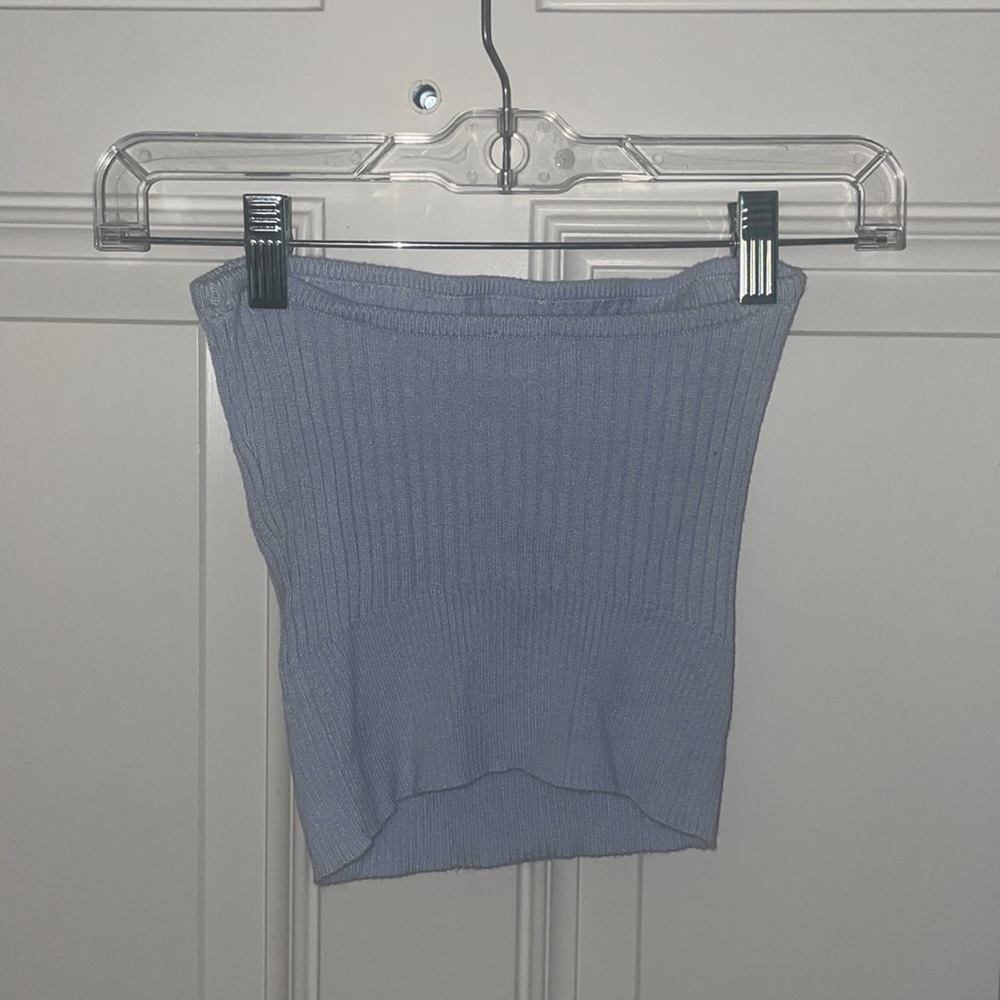 Abercrombie & Fitch Light Blue Ribbed Button Cardigan - Picture 8 of 8